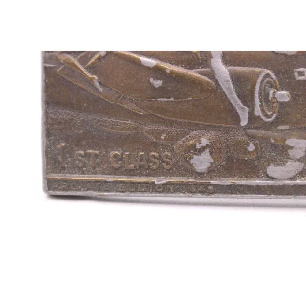 Vintage Brass One Mile High Club Belt Buckle 1st Class Private Edt Made in USA